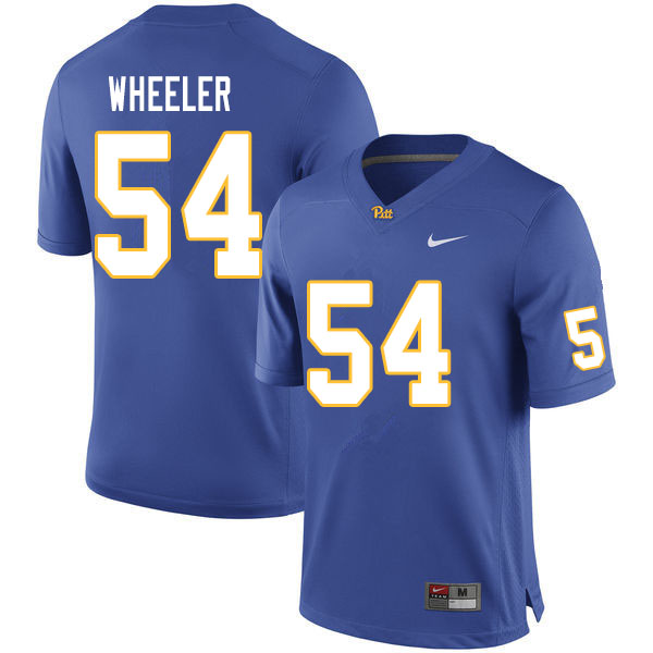 Men #54 Rashad Wheeler Pitt Panthers College Football Jerseys Sale-Royal